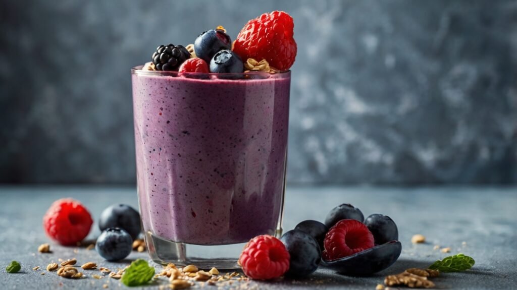 Smoothie protéiné aux fruits rouges