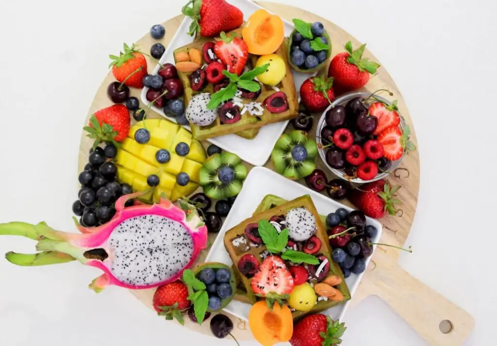 Photo vue de dessus de fruits assortis
