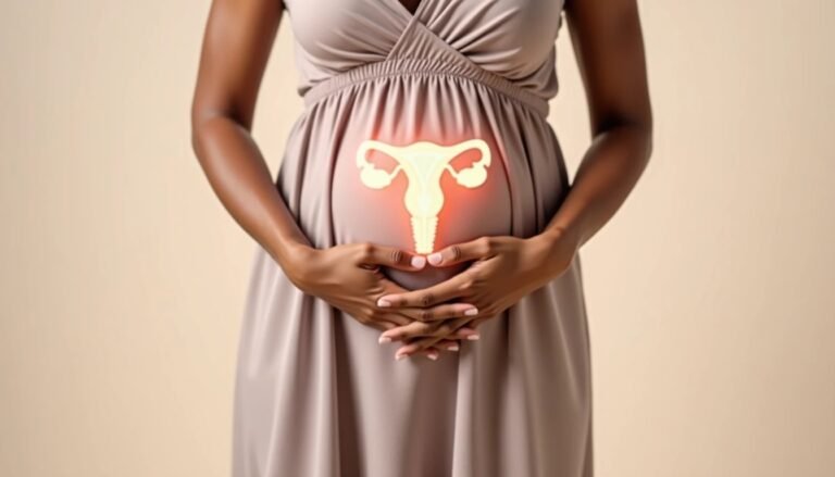 Une femme avec un signe d'uterus